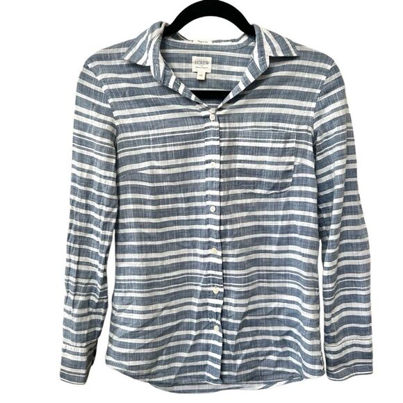 J.Crew striped gauze boy perfect fit blouse - Picture 2 of 10
